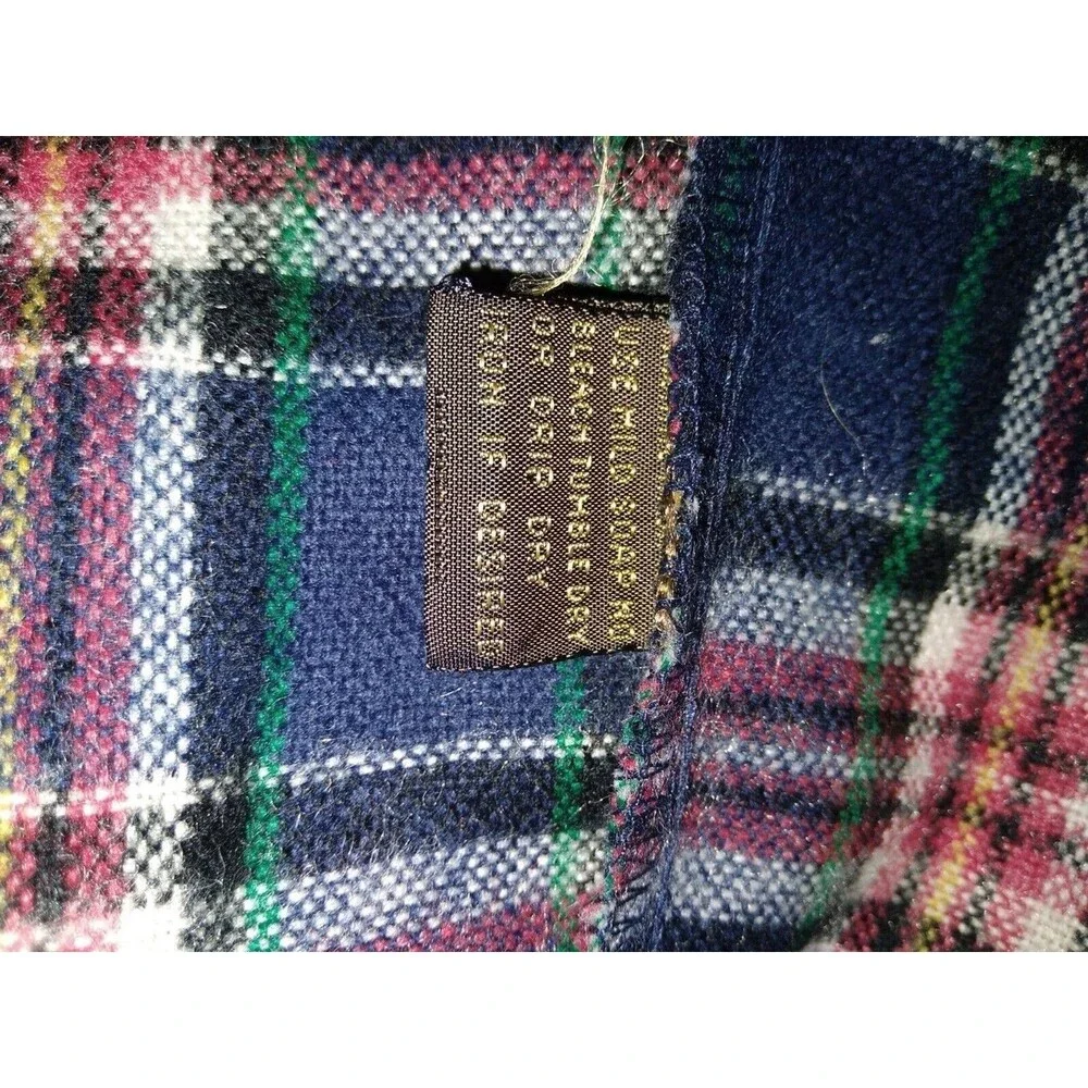 VINTAGE 80s Country Squire Plaid Flannel Button Shirt Size Medium Mens Acrylic